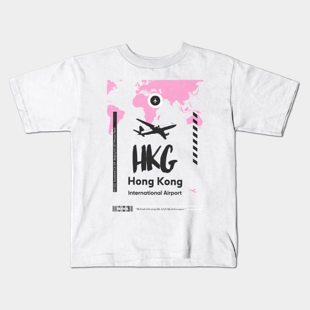 HKG airport Kids T-Shirt by Woohoo